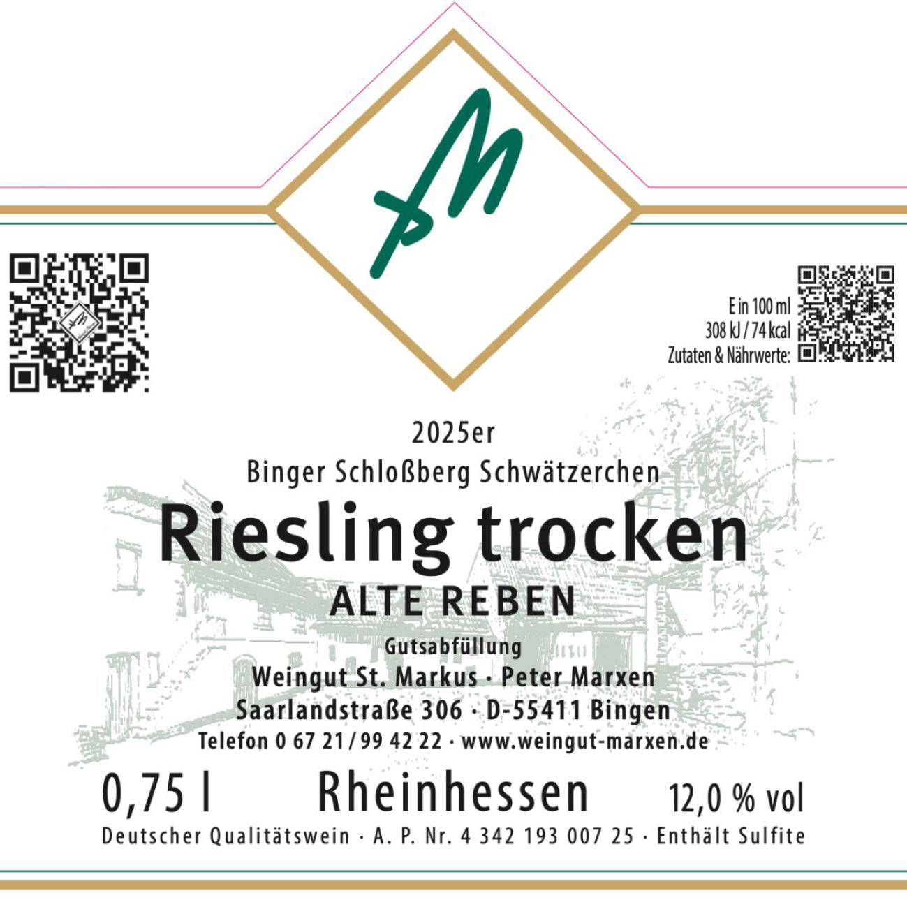050 25_Etikett_Riesling trocken ALTE REBEN